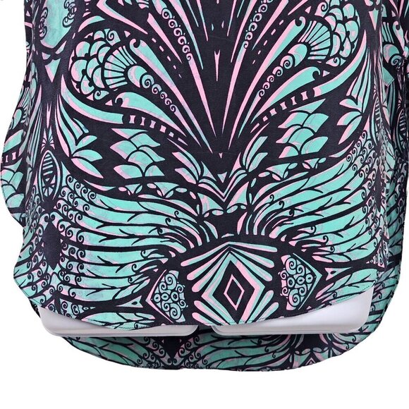 Amanda Uprichard Silk Abstract Paisley‎ Tunic Top 3/4 Sleeve Split Neck Small - Picture 4 of 11